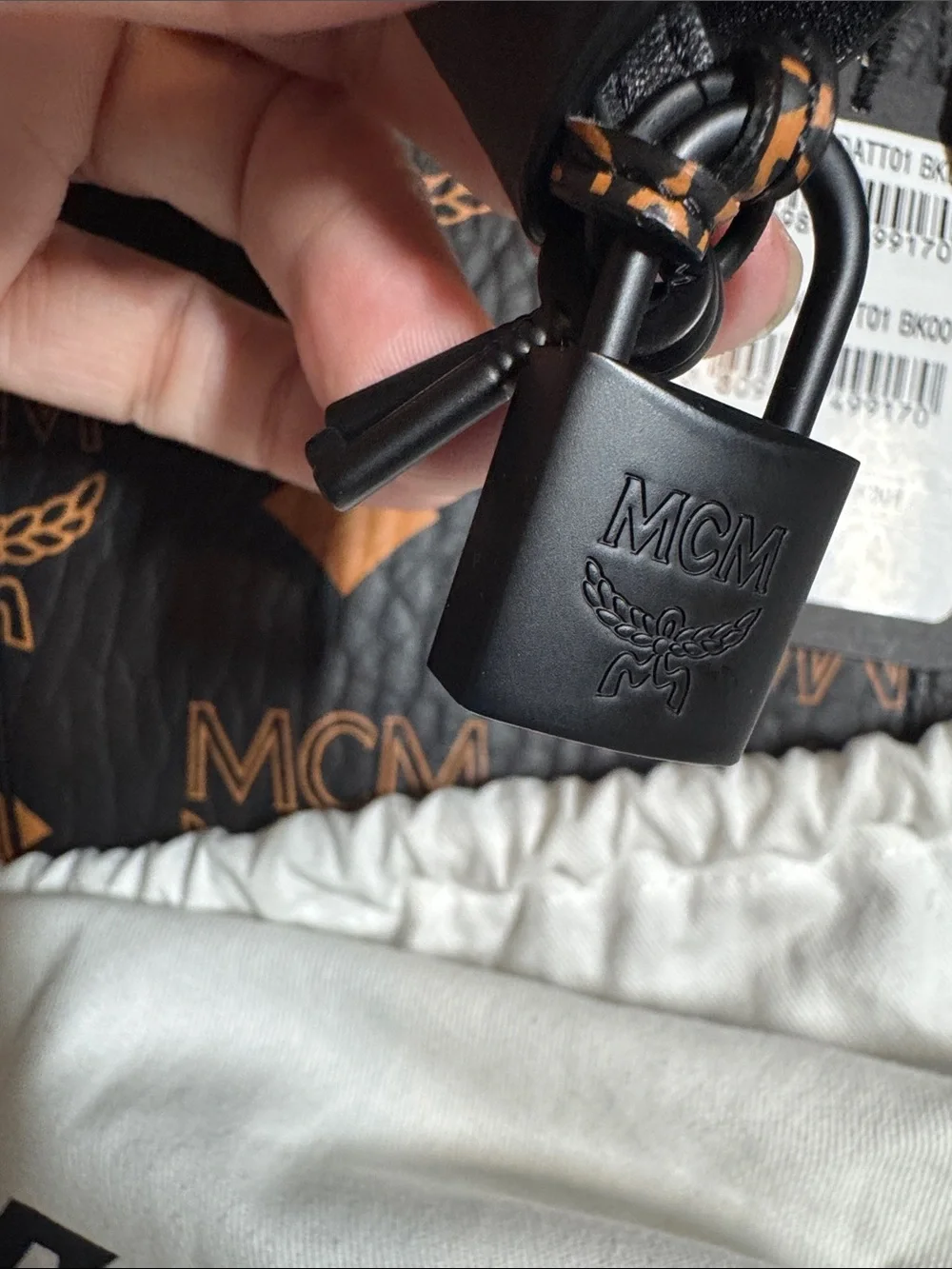 MCM Black Visetos Boston Duffel with Cognac Logo Ottomar Weekender